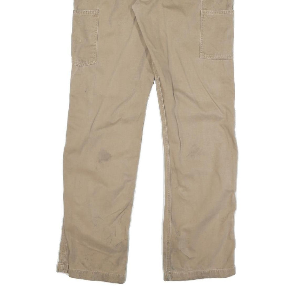 CARHARTT Mens Regular Fit Beige Cotton Blend Trousers W33 L34 Workwear Zip