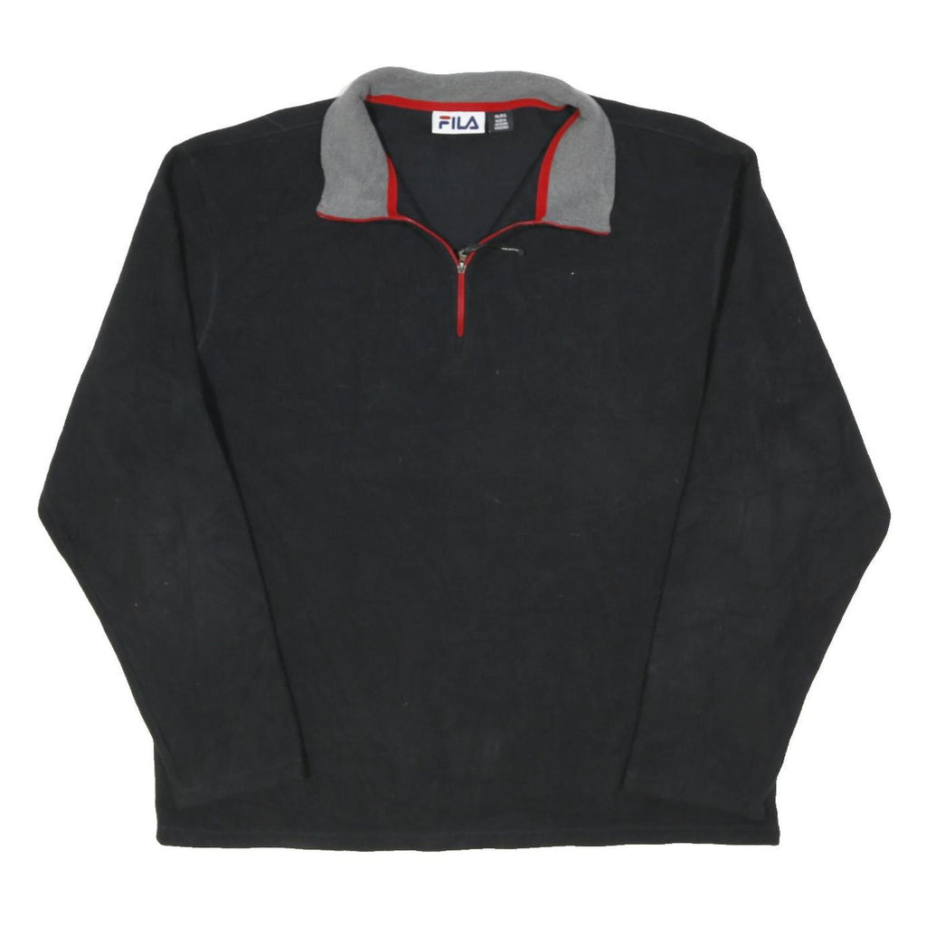 FILA Mens Black Grey Polyester Blend Zip Jacket XL Sports Casual