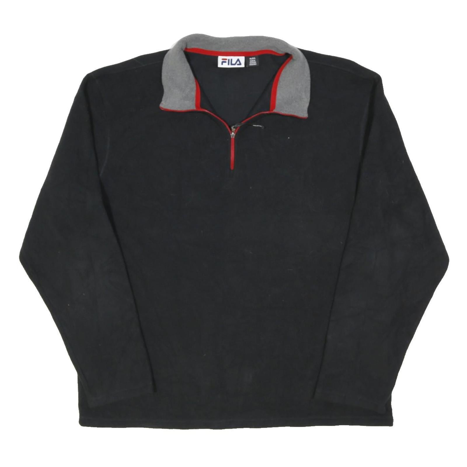 FILA Mens Black Grey Polyester Blend Zip Jacket XL Sports Casual