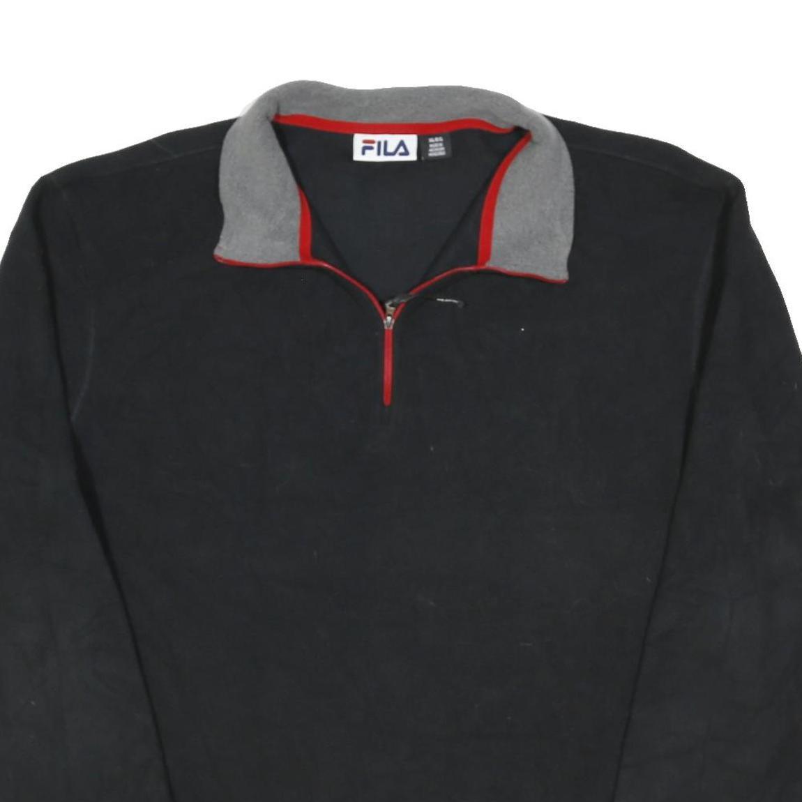 FILA Mens Black Grey Polyester Blend Zip Jacket XL Sports Casual