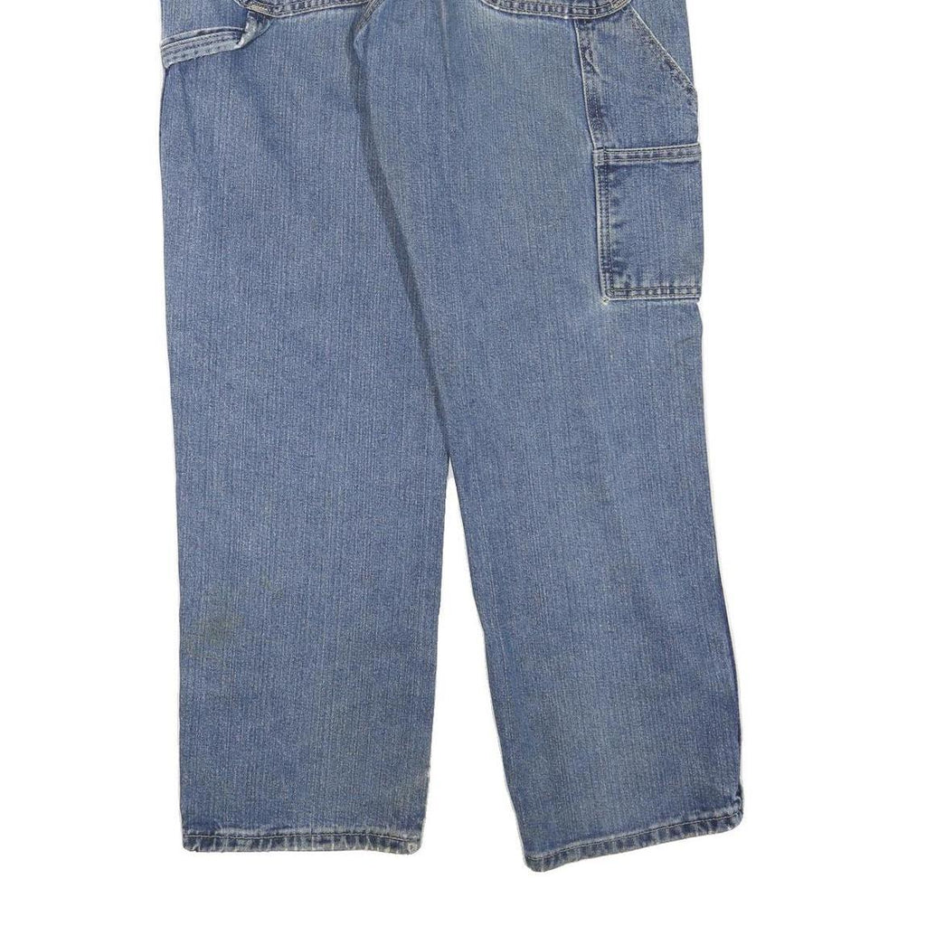 DICKIES Mens Blue Regular Fit Straight Leg Denim W34 L30 Workwear Zip Jeans