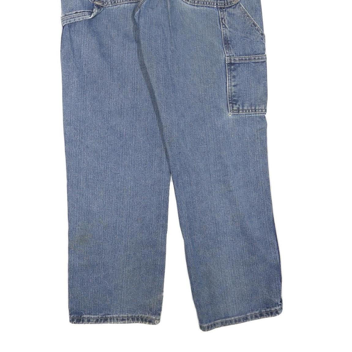 DICKIES Mens Blue Regular Fit Straight Leg Denim W34 L30 Workwear Zip Jeans