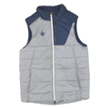NIKE Mens Grey & Navy NFL Sleeveless Puffer Vest S Polyester Blend Zip