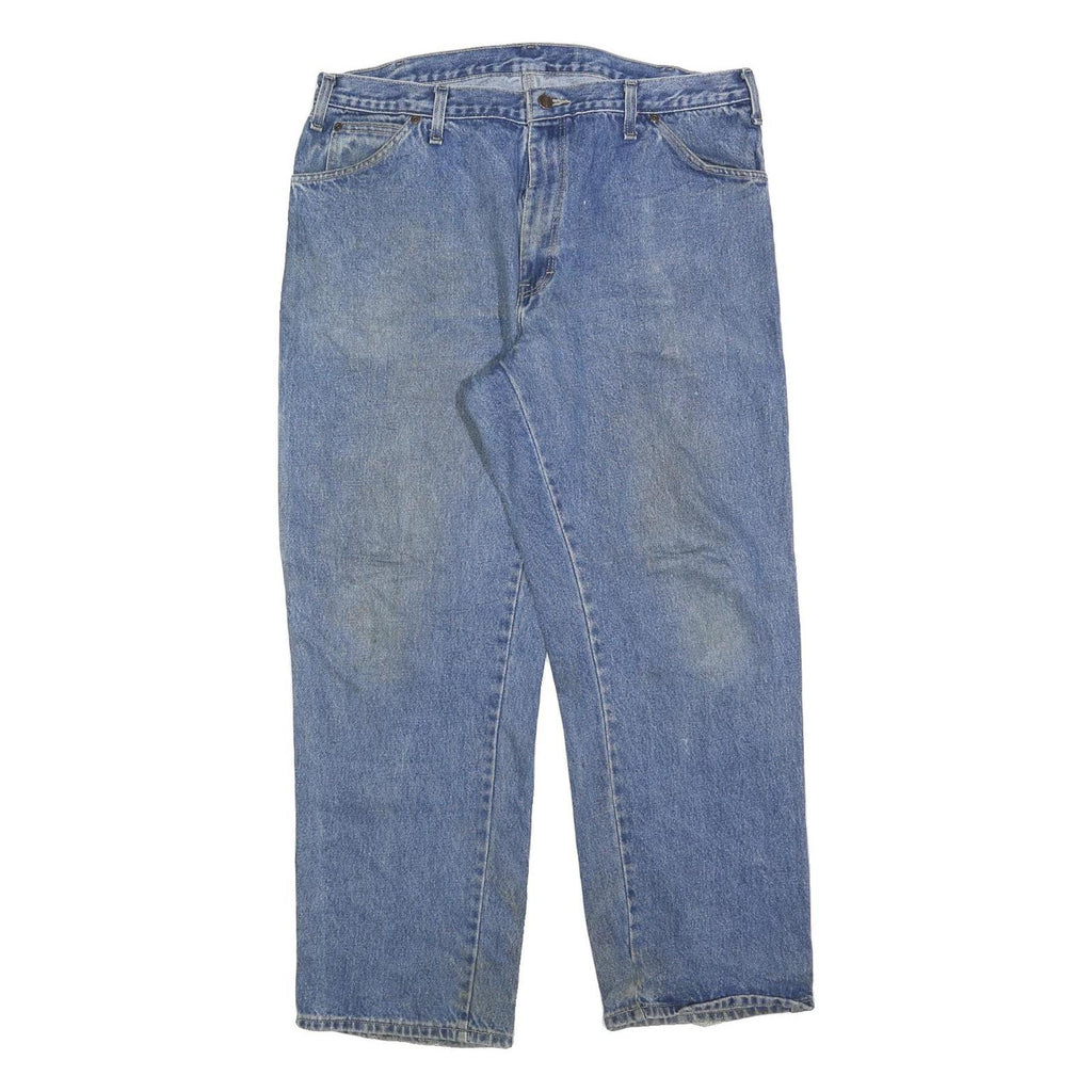 DICKIES Mens Blue Regular Straight Denim Medium Wash W38 L30 Classic Cotton