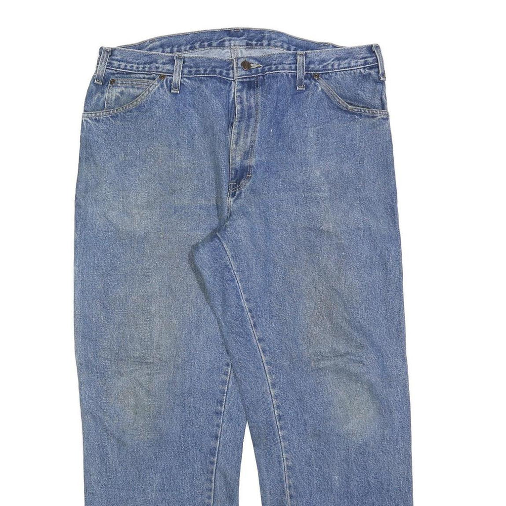 DICKIES Mens Blue Regular Straight Denim Medium Wash W38 L30 Classic Cotton