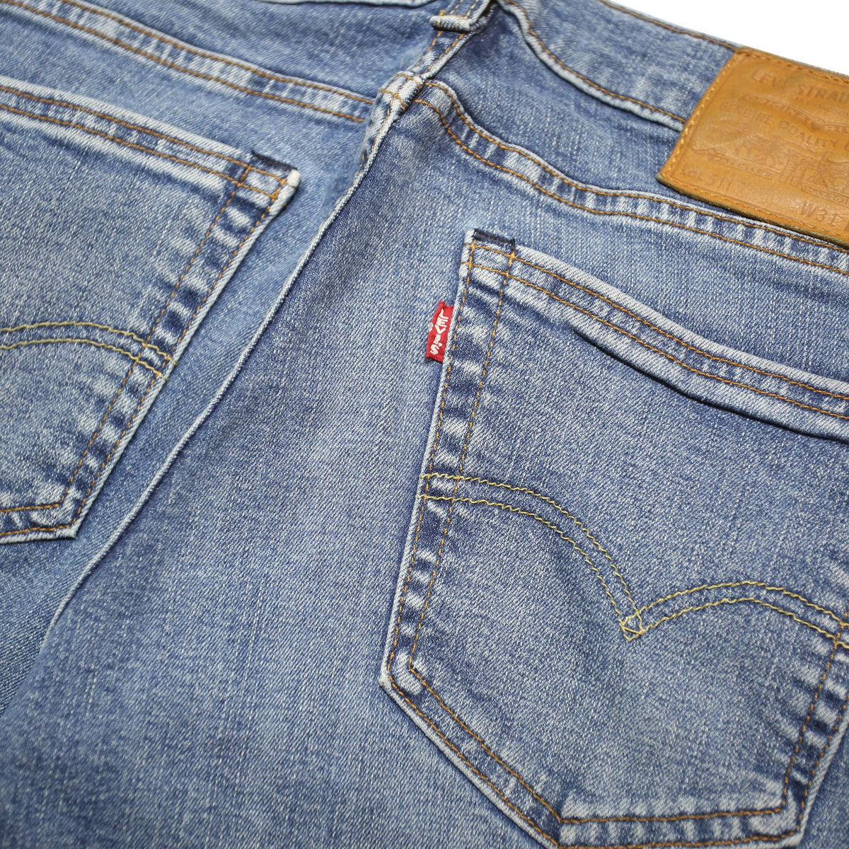 LEVI'S 511 BIG E Mens Slim Skinny Denim Medium W31 L32 Stretch Zip Jeans