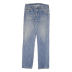 LEVI'S 501 Mens Jeans Blue Regular Straight Denim Light W32 L33 Button Fastening