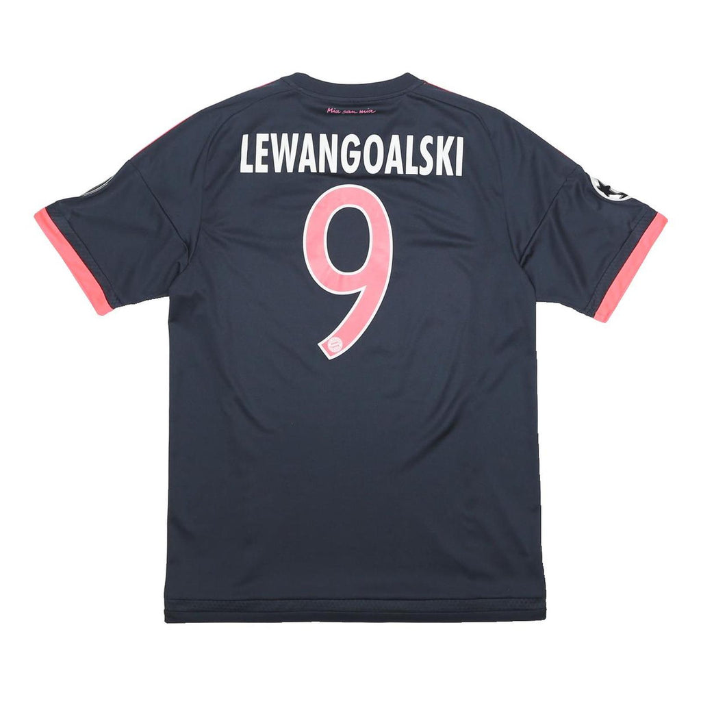 ADIDAS Mens Blue & Pink FC Bayern Munchen Football T-Shirt M Short Sleeve Crew