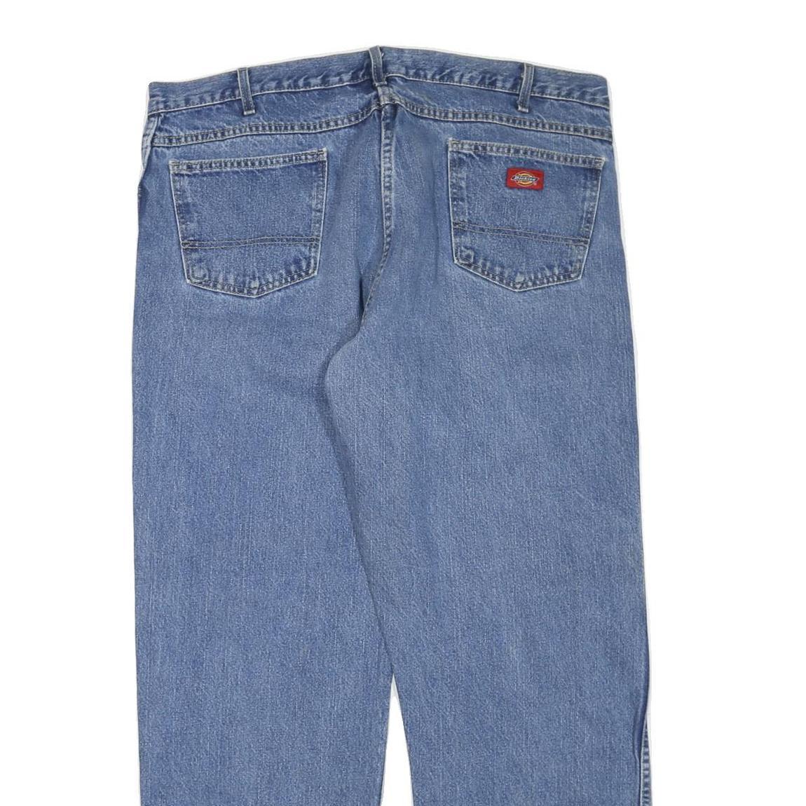 DICKIES Mens Jeans Blue Regular Straight Denim Medium W40 L32 Workwear
