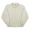 EPOCHE Mens Cream Bomber Jacket L Polyester Plain Zip Closure Casual Lightweight