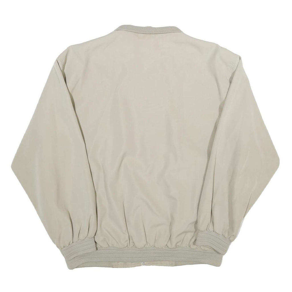 EPOCHE Mens Cream Bomber Jacket L Polyester Plain Zip Closure Casual Lightweight