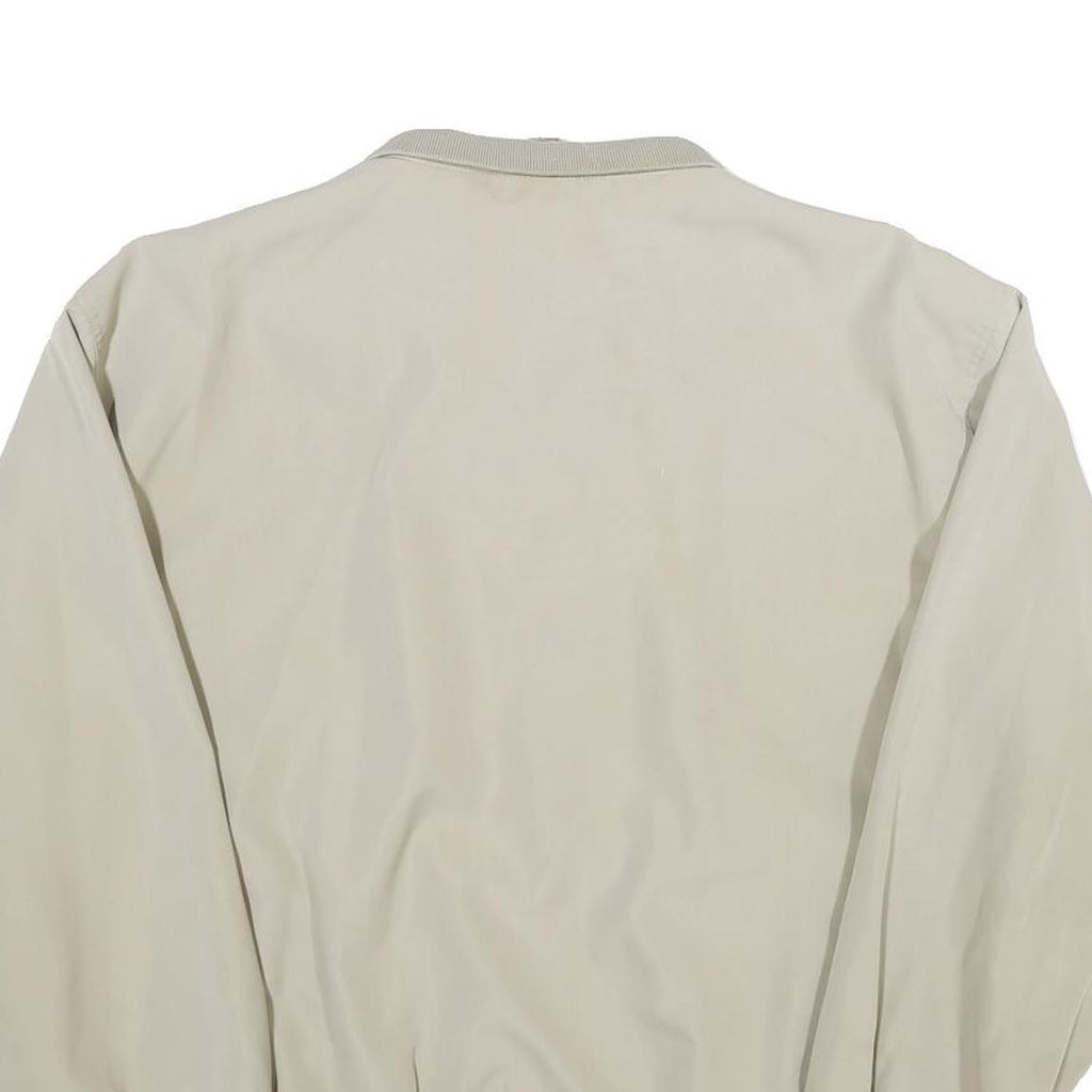 EPOCHE Mens Cream Bomber Jacket L Polyester Plain Zip Closure Casual Lightweight