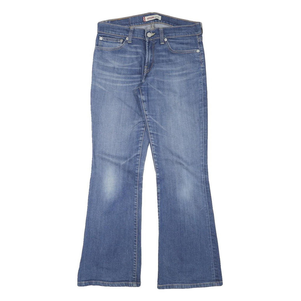 LEVI'S Womens Blue Regular Flared Denim Medium W28 L29 Zip Jeans