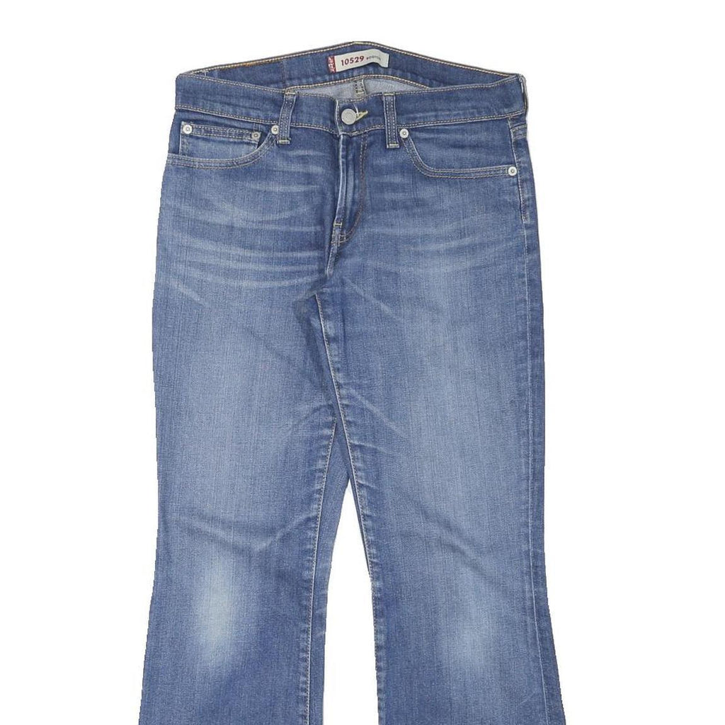 LEVI'S Womens Blue Regular Flared Denim Medium W28 L29 Zip Jeans