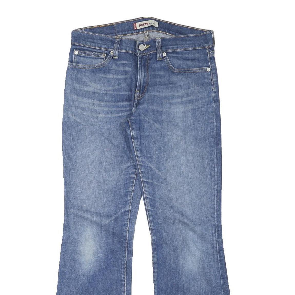 LEVI'S Womens Blue Regular Flared Denim Medium W28 L29 Zip Jeans