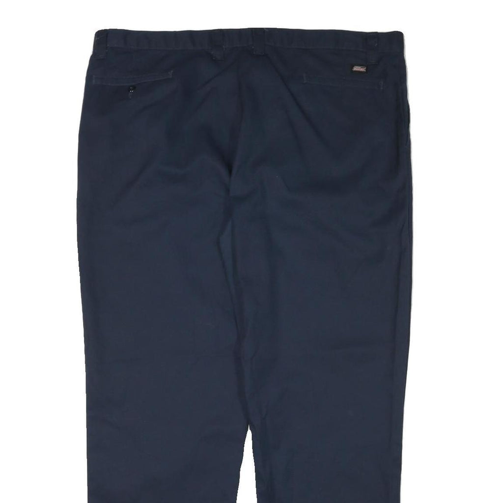 DICKIES Mens Cotton Blend Navy Regular Straight Trousers W44 L31 Workwear Zip
