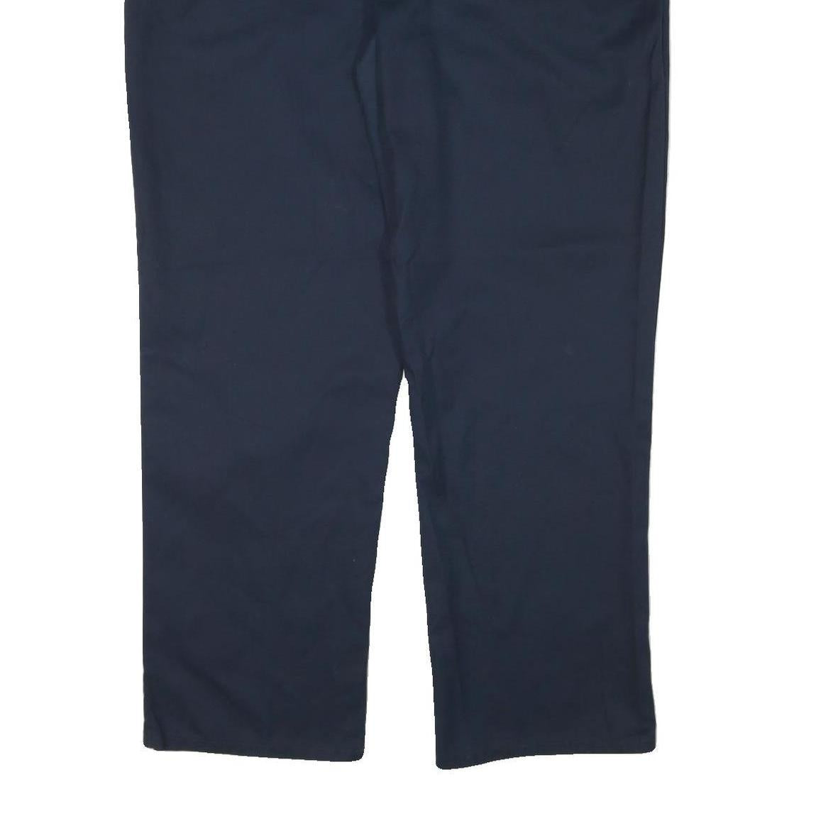 DICKIES Mens Cotton Blend Navy Regular Straight Trousers W44 L31 Workwear Zip