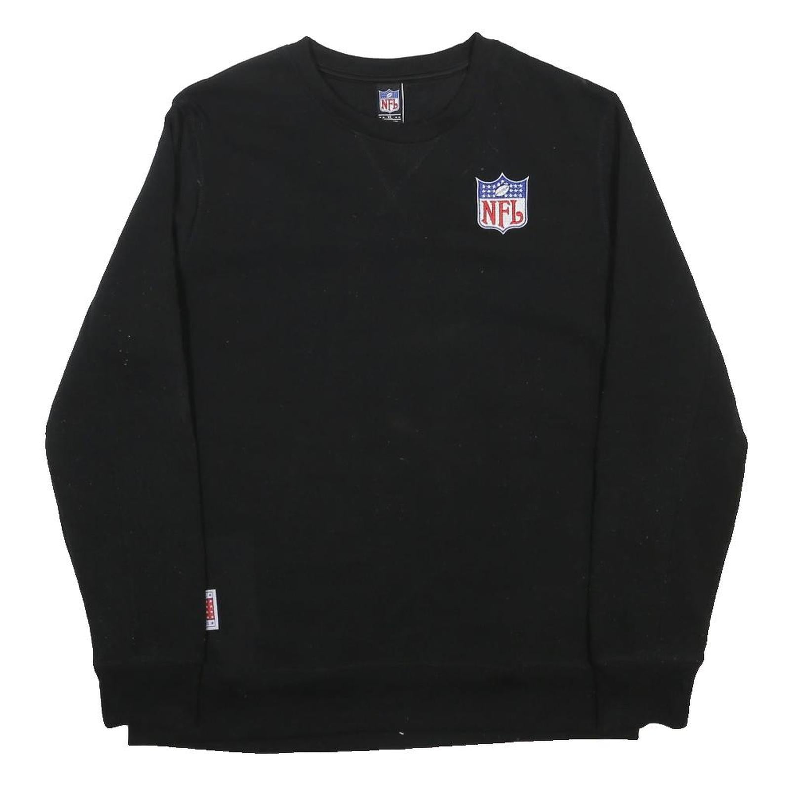 NFL Mens Black Crew Neck XL Polyester Sweatshirt Football Logo