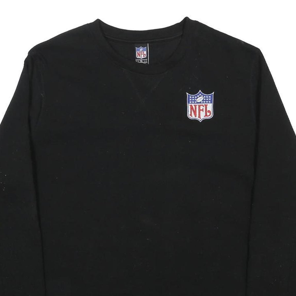 NFL Mens Black Crew Neck XL Polyester Sweatshirt Football Logo