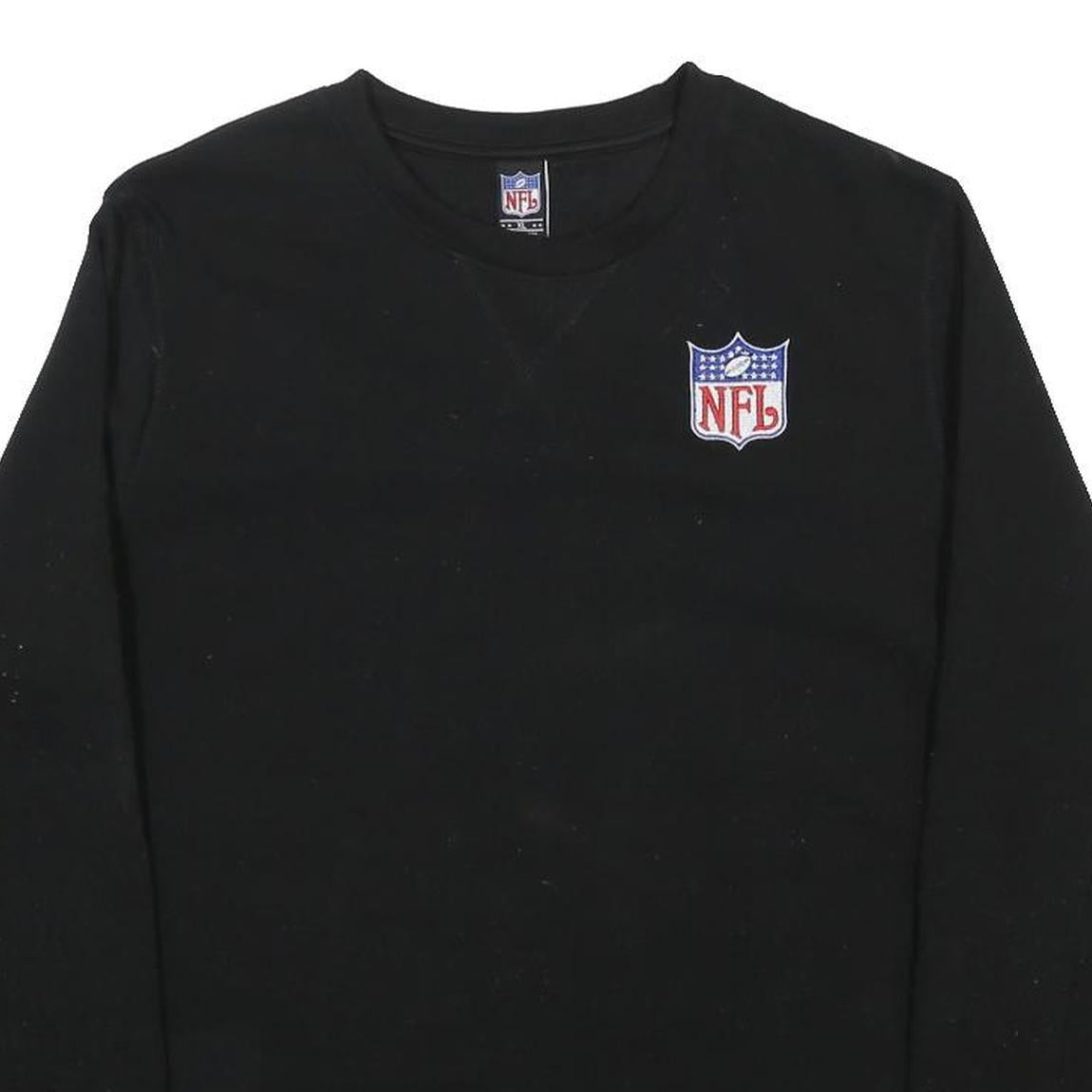 NFL Mens Black Crew Neck XL Polyester Sweatshirt Football Logo