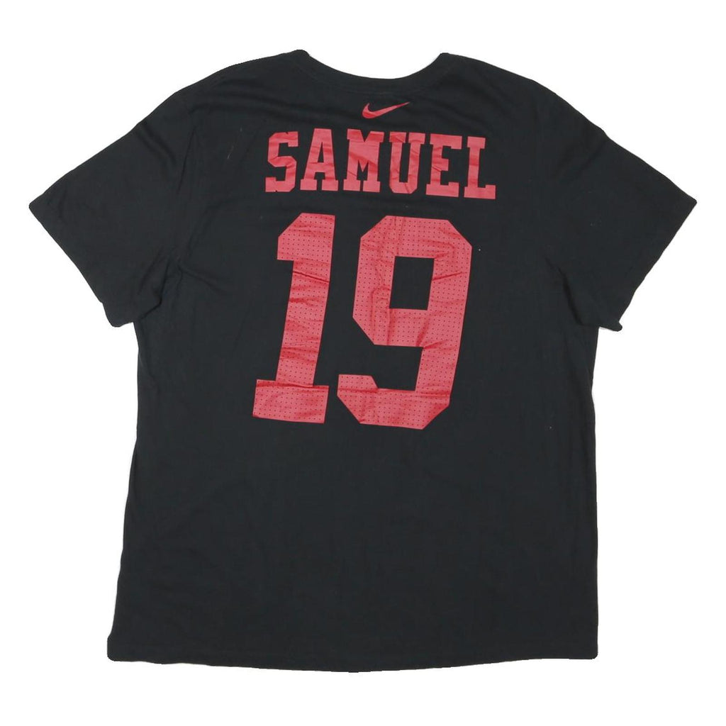 NIKE Mens Black Red Football Shirt XL Short Sleeve Crew Neck Samuel 19 Print