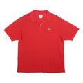 LACOSTE Mens Red Short Sleeve Plain Polo Shirt XL Classic Cotton Blend