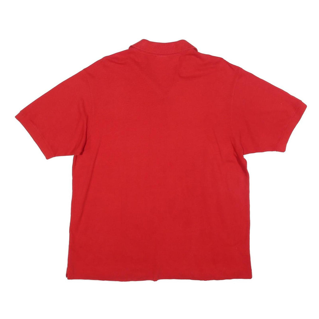 LACOSTE Mens Red Short Sleeve Plain Polo Shirt XL Classic Cotton Blend