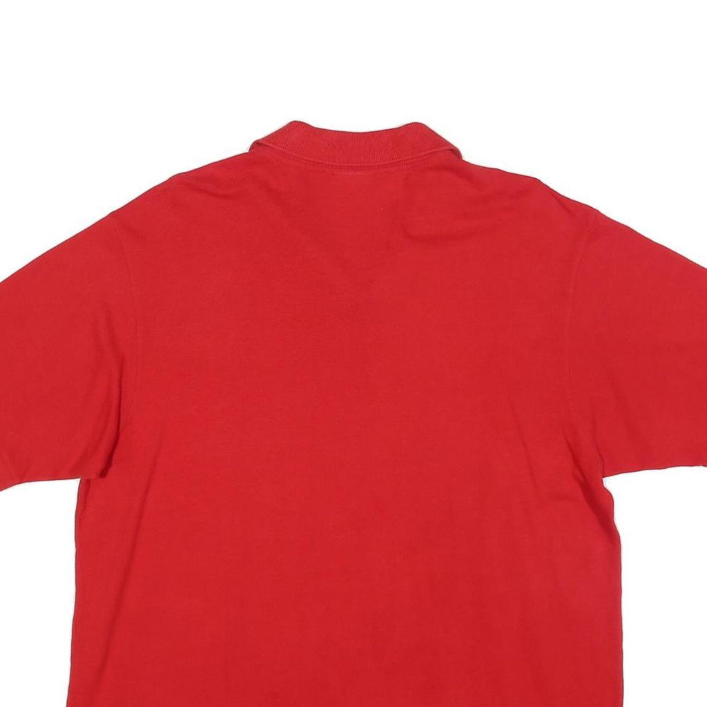 LACOSTE Mens Red Short Sleeve Plain Polo Shirt XL Classic Cotton Blend