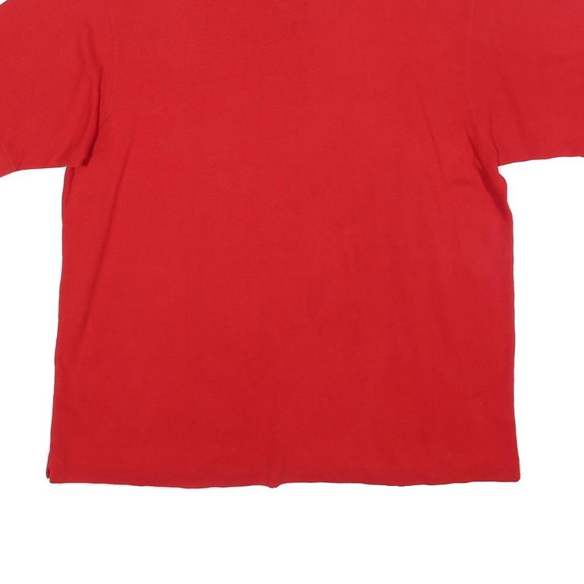 LACOSTE Mens Red Short Sleeve Plain Polo Shirt XL Classic Cotton Blend