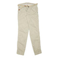 TOMMY HILFIGER Womens Cotton Blend Beige Slim Straight Trousers W28 L31 Braided
