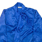 SOLANGE MONDOR Womens Printed Blouse Blue High Neck Long Sleeve Paisley M