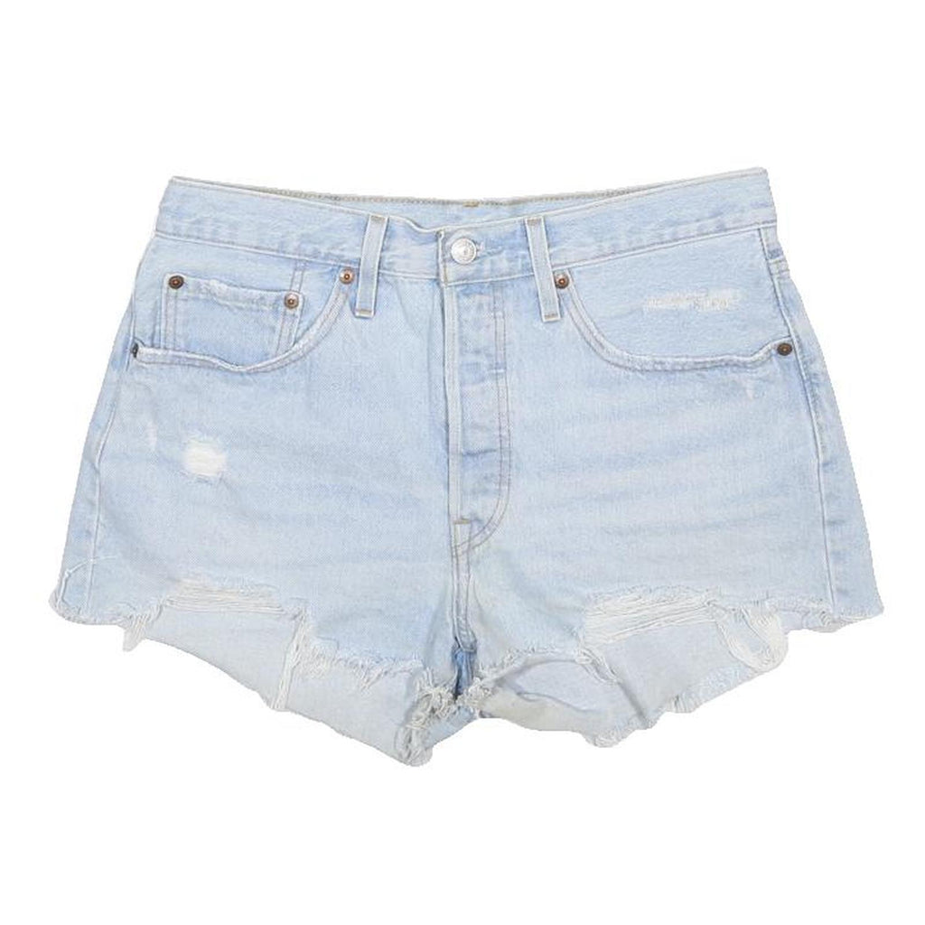 LEVI'S Womens Shorts Blue Casual Cut-Off Denim M W30 Distressed Hem
