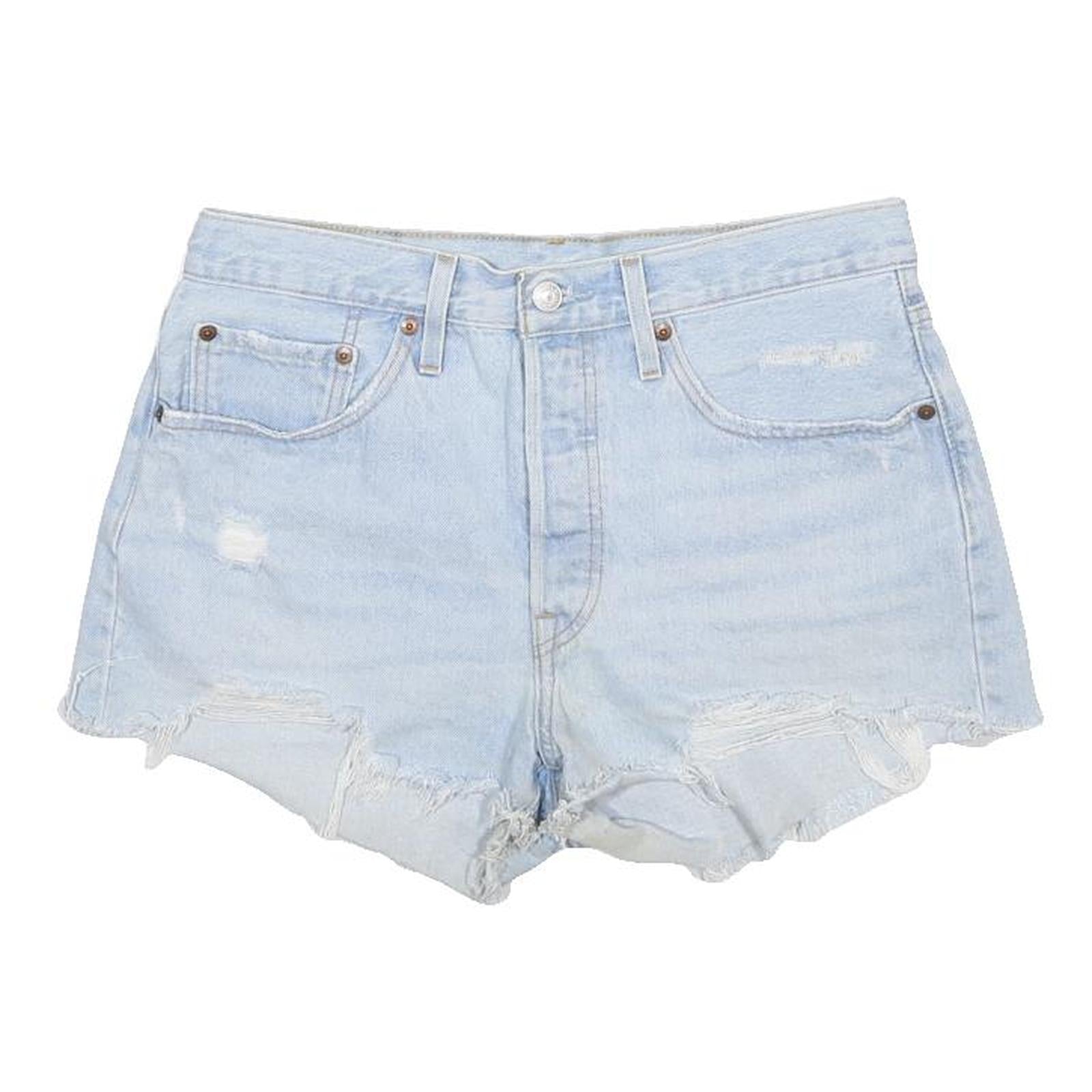 LEVI'S Womens Shorts Blue Casual Cut-Off Denim M W30 Distressed Hem