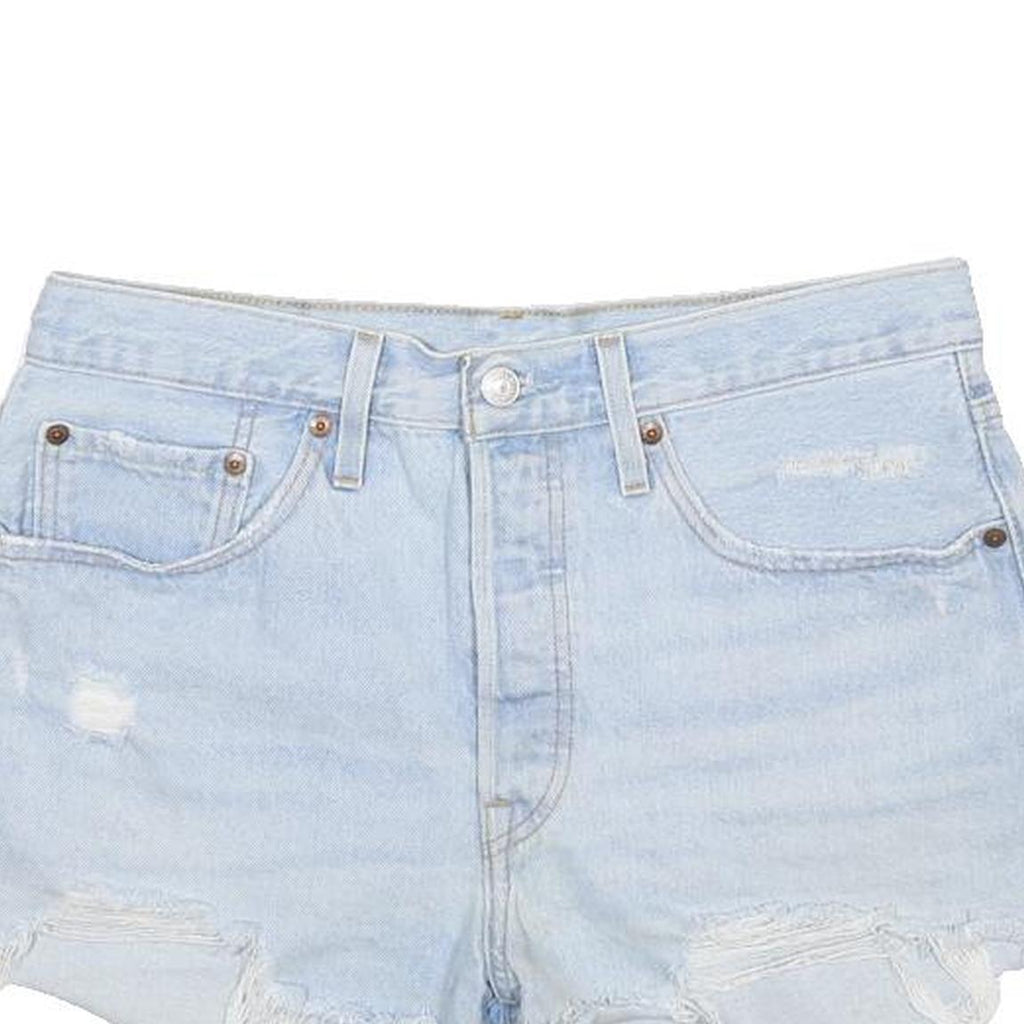 LEVI'S Womens Shorts Blue Casual Cut-Off Denim M W30 Distressed Hem