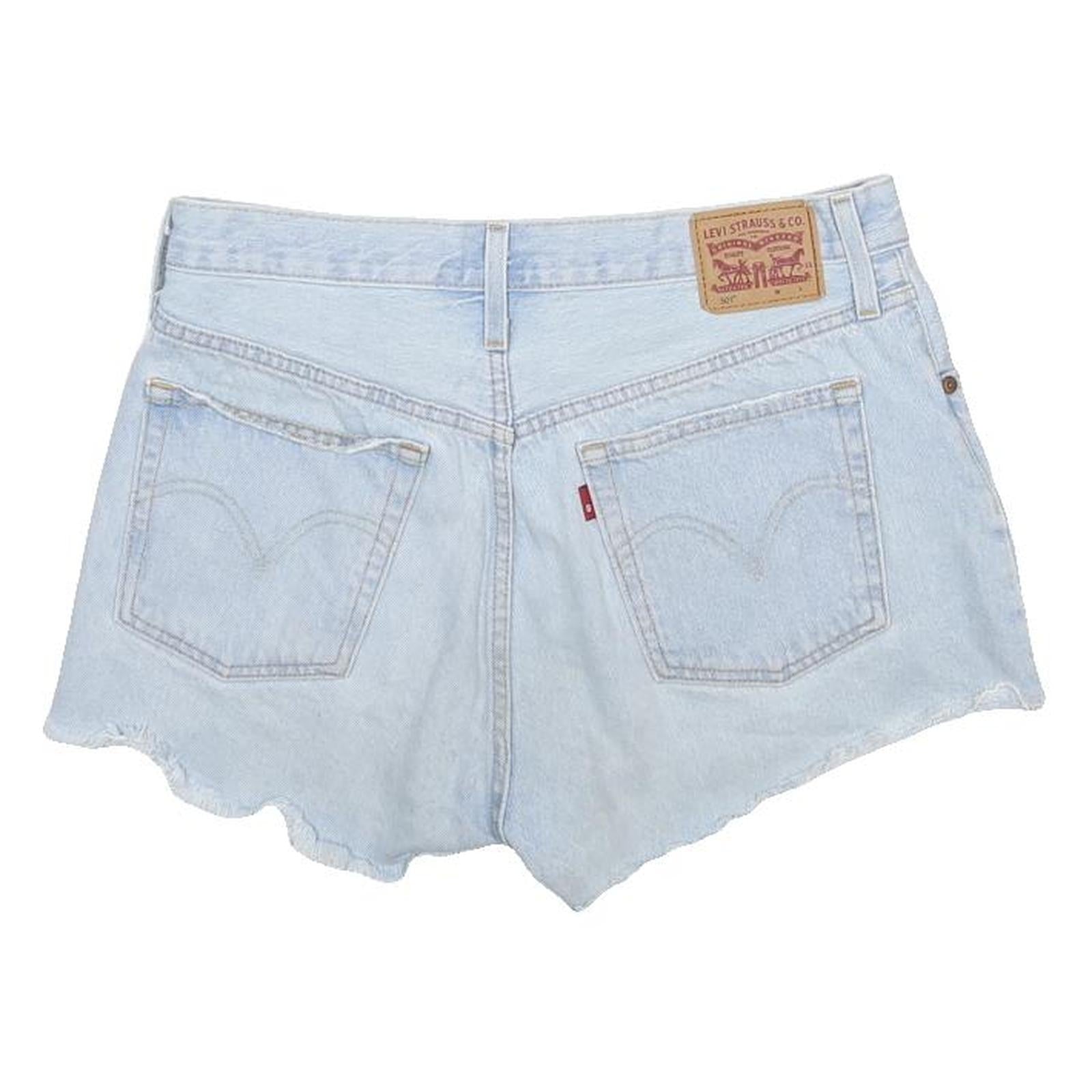 LEVI'S Womens Shorts Blue Casual Cut-Off Denim M W30 Distressed Hem