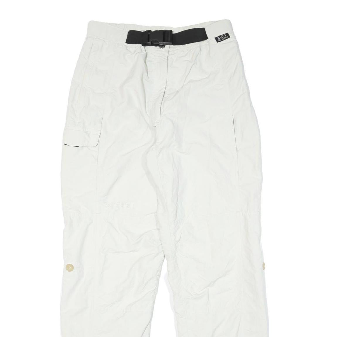 SCHOFFEL Womens Polyester Blend White Relaxed Cargo Trousers W28 L30 Outdoor Zip
