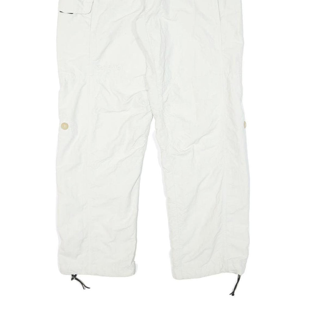 SCHOFFEL Womens Polyester Blend White Relaxed Cargo Trousers W28 L30 Outdoor Zip