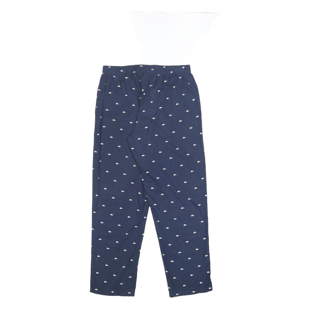 LACOSTE Mens Cotton Navy Blue Regular Fit Straight Leg Trousers W30 L29