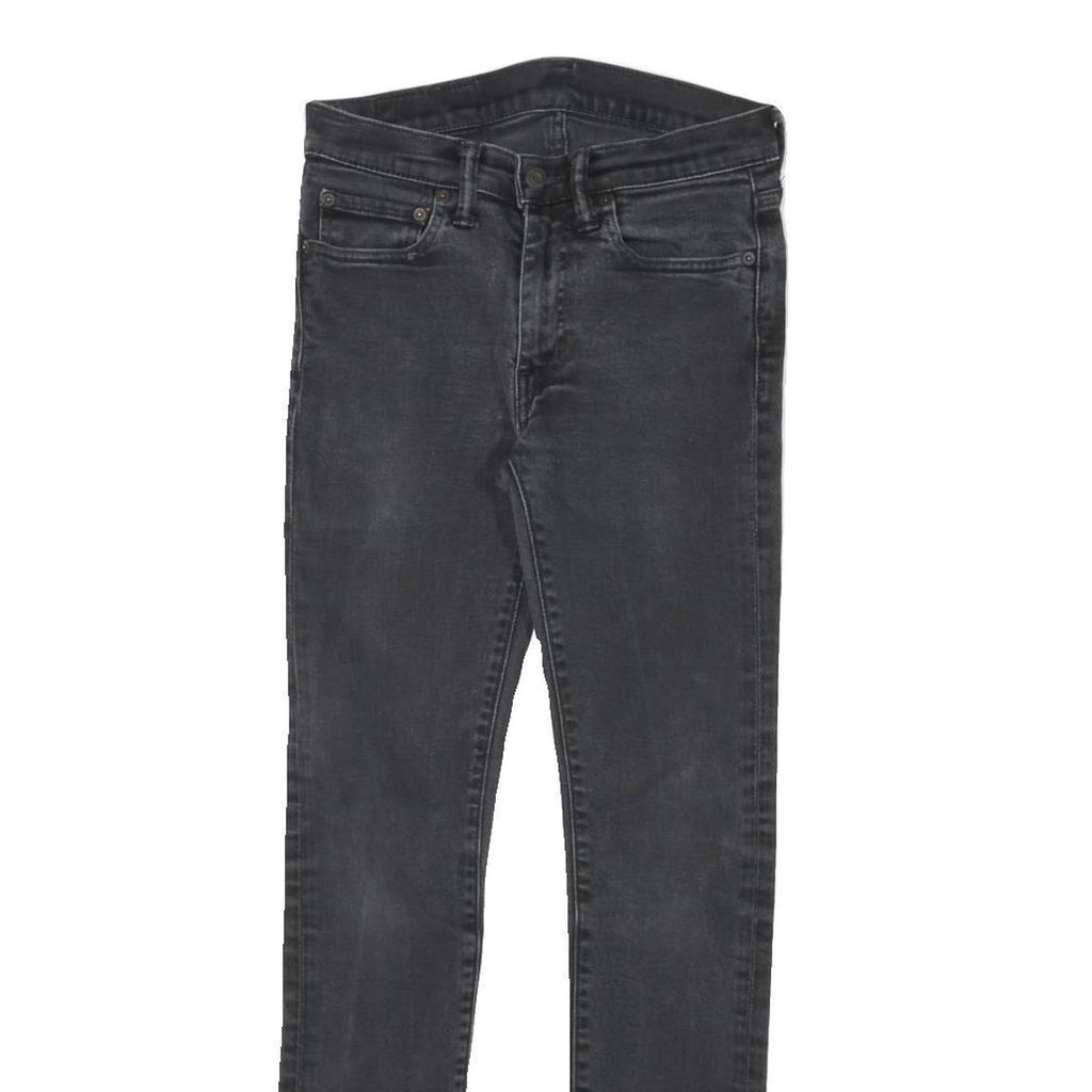 LEVI'S Mens Slim Black Denim Jeans W26 L29 Cotton Blend Zip Pockets