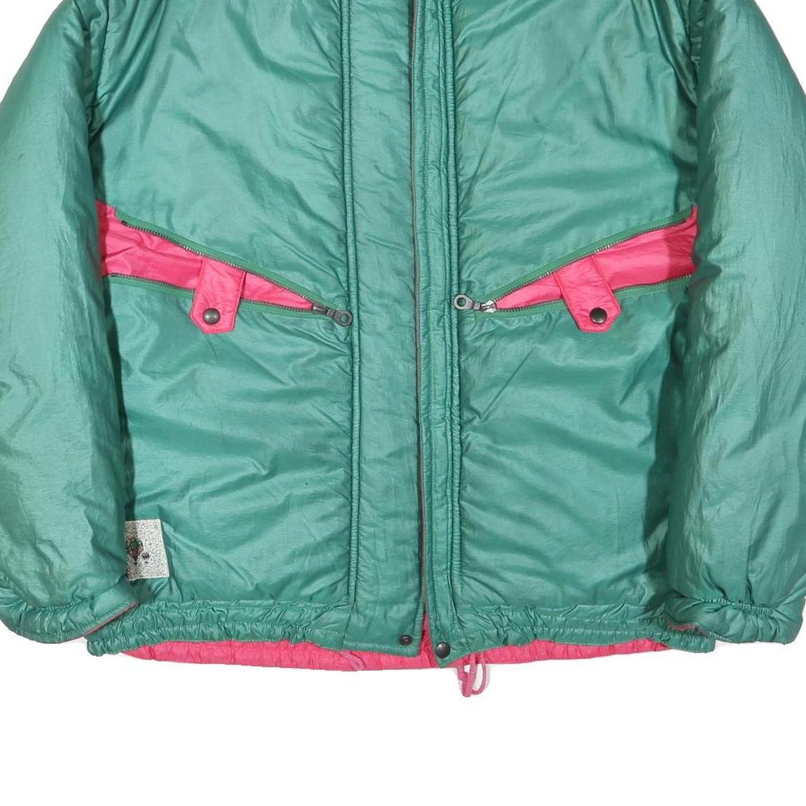 100 SKI Mens Green & Pink Ski Jacket XL Polyester Blend Zip Plain Warm Layering
