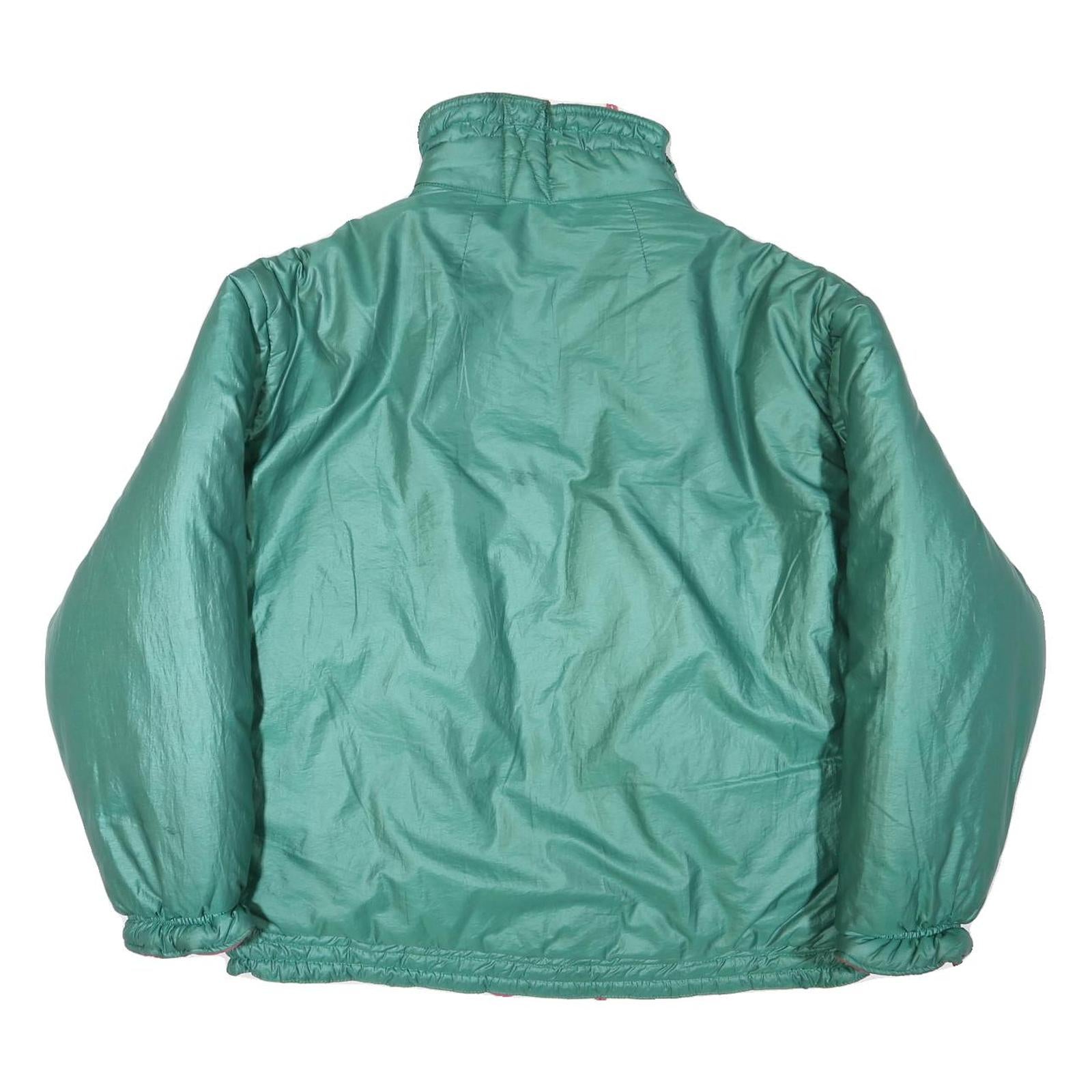 100 SKI Mens Green & Pink Ski Jacket XL Polyester Blend Zip Plain Warm Layering