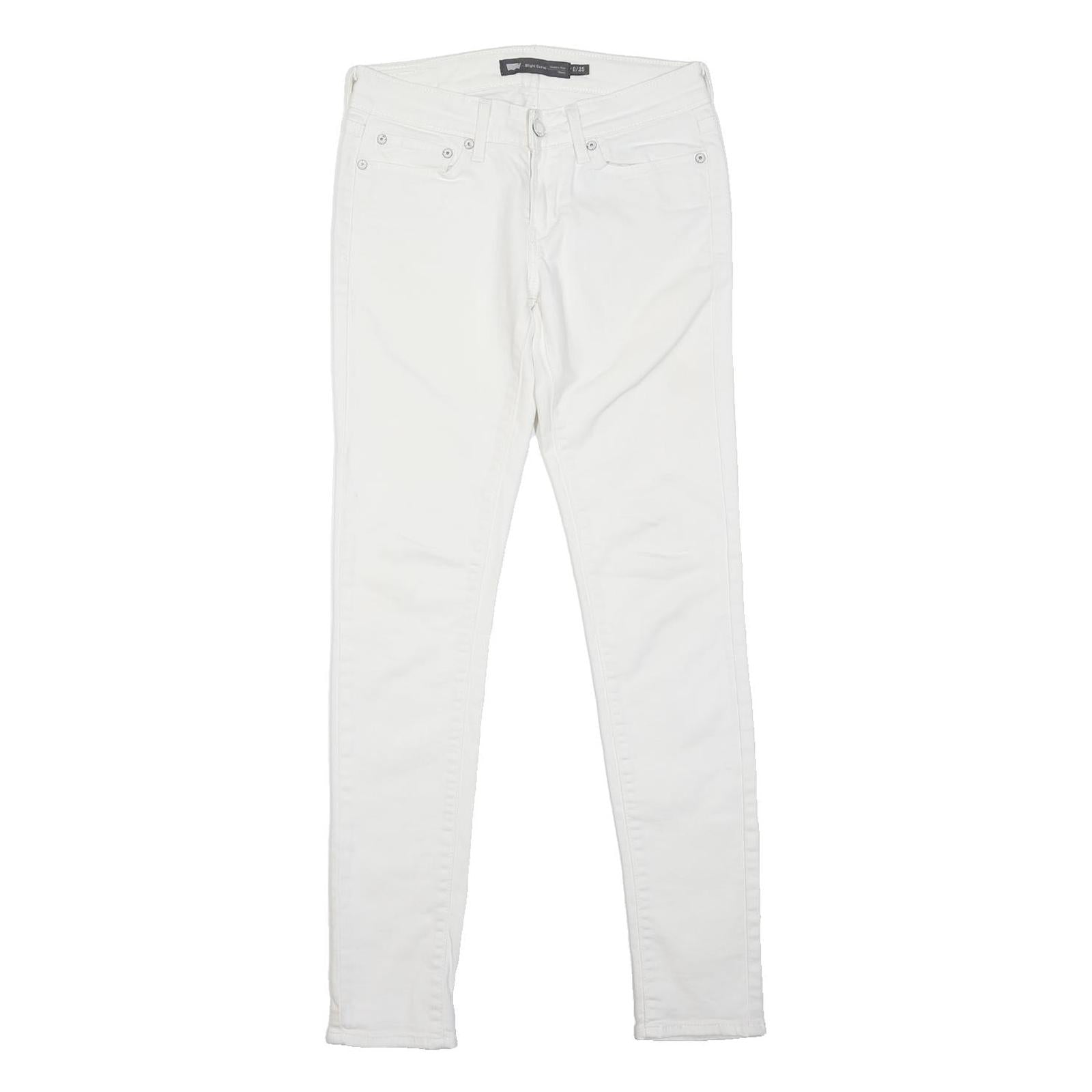 LEVI'S Womens Jeans White Slim Skinny Denim W26 L30 Cotton Blend Button