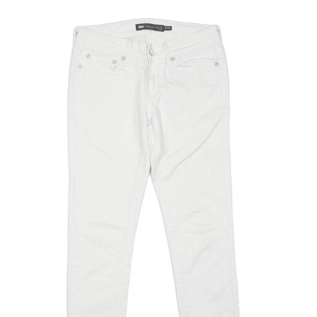 LEVI'S Womens Jeans White Slim Skinny Denim W26 L30 Cotton Blend Button