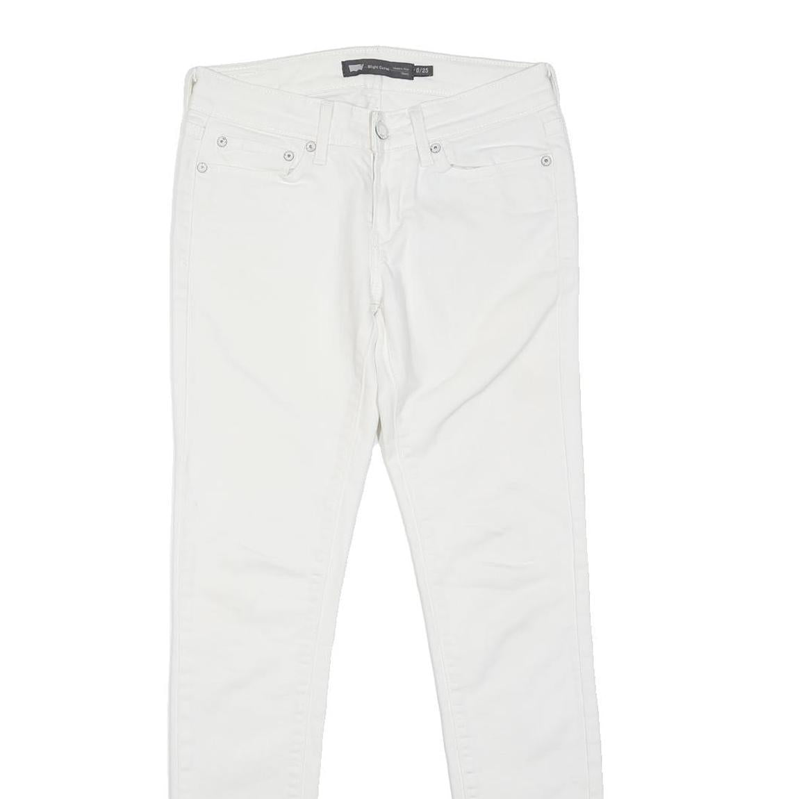 LEVI'S Womens Jeans White Slim Skinny Denim W26 L30 Cotton Blend Button