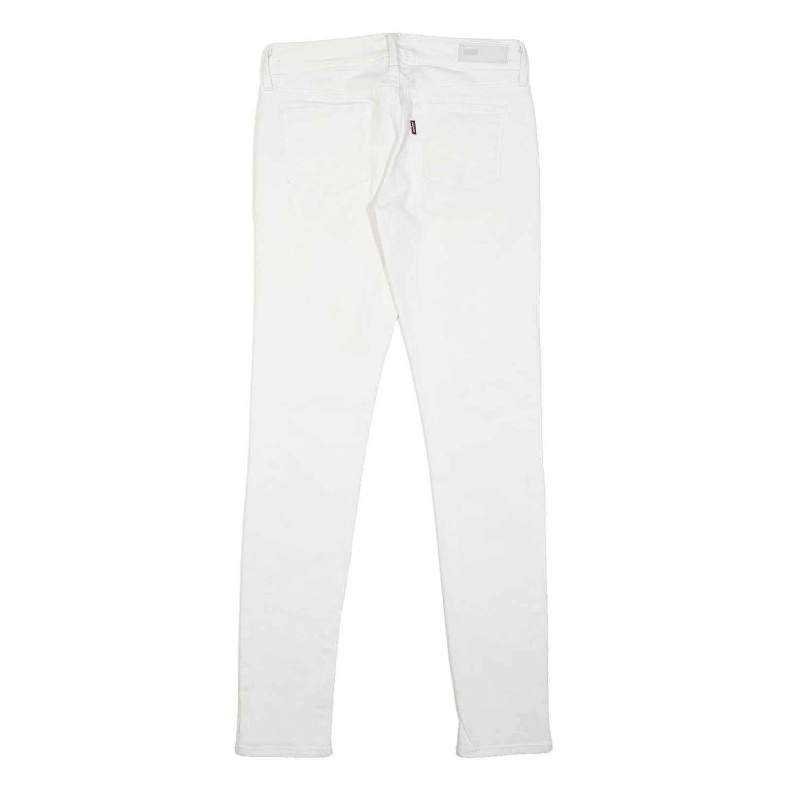 LEVI'S Womens Jeans White Slim Skinny Denim W26 L30 Cotton Blend Button