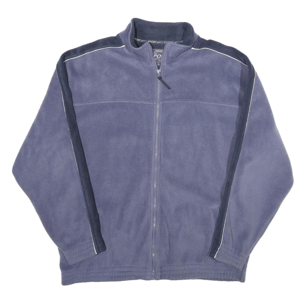 ST BERNARD Mens Blue Polyester Zip Jacket XL Fleece Casual Classic Lightweight
