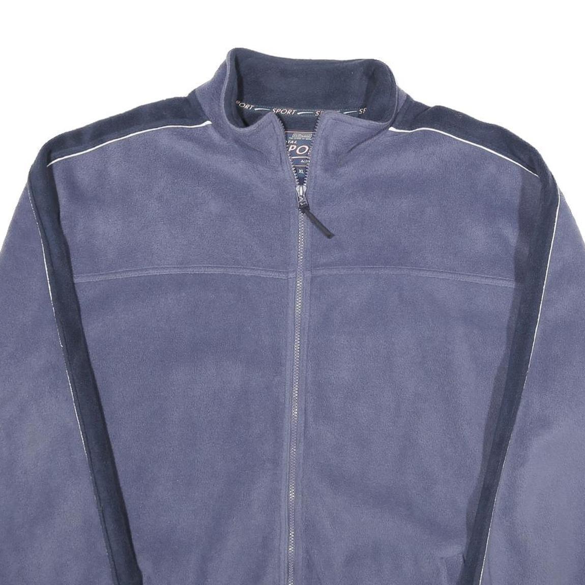 ST BERNARD Mens Blue Polyester Zip Jacket XL Fleece Casual Classic Lightweight