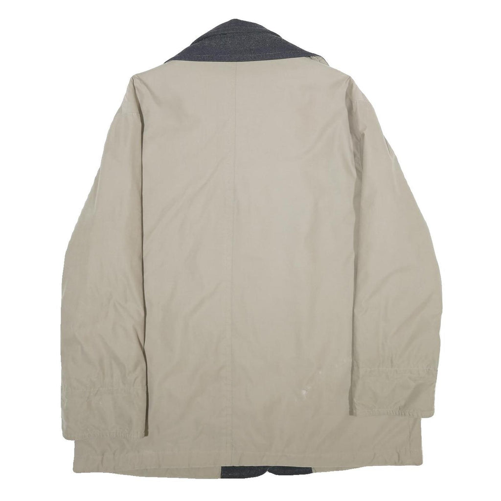 NEWPORT Womens Beige Wool Blend Jacket UK 18 Zip Classic Collar Plain