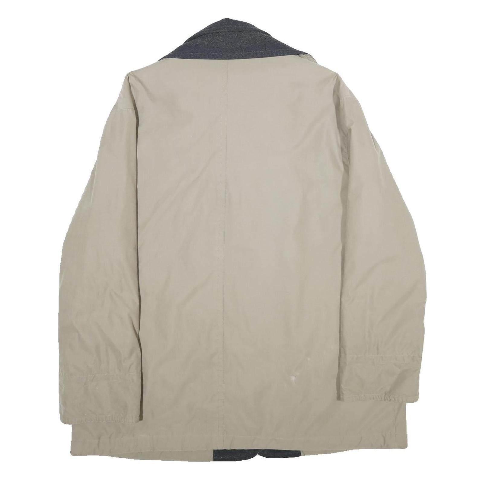 NEWPORT Womens Beige Wool Blend Jacket UK 18 Zip Classic Collar Plain