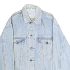 LEVI'S Mens Light Blue Denim Jacket L Cotton Button Closure Classic Fit